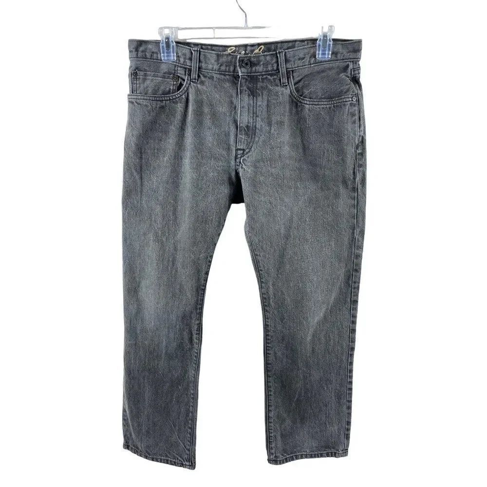 Eddie Bauer Mens Gray Wash Denim Straight Leg Jeans Size 36x30 (ACT 37x28.5)